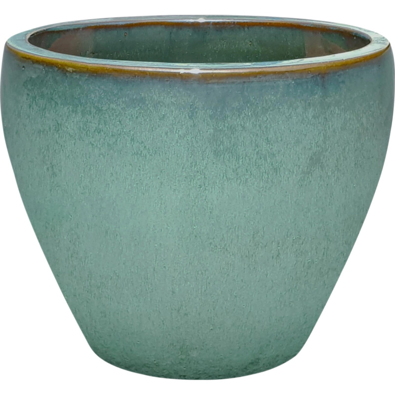 Květináč glazovaný terakota, modrý, pr. 35 x 30 cm