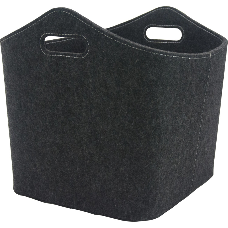 Plstěný koš na krbové dřevo, tmavě šedá, 45 l, 35 x 37,6 x 38 cm