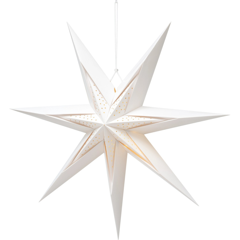 Papírová hvězda s LED osvětlením, 10 diod, bílá, 70 x 70 x 25 cm