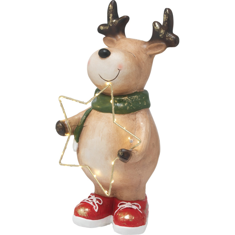 Vánoční dekorace sob s osvětlením, 46 cm