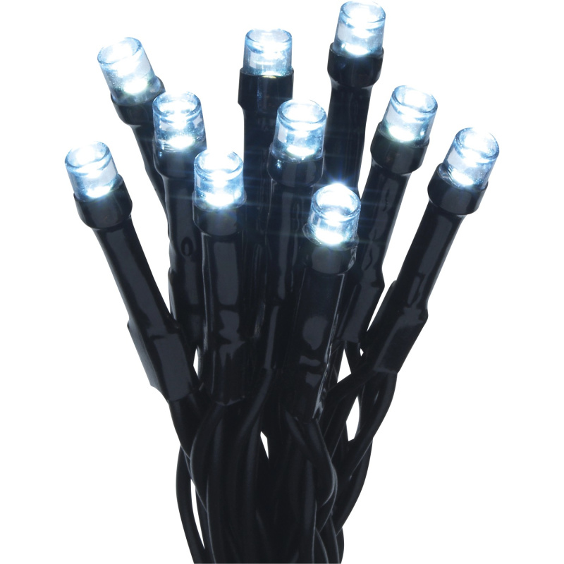 VLC LED světelný řetěz 20 x LED studená bílá, IP44, černý, 1,72 m