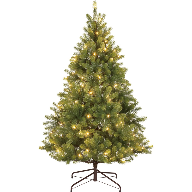 VLC Umělý vánoční stromek jedle NAGANO zelená, 120xLED, 738xvětev, pr. 91x150 cm