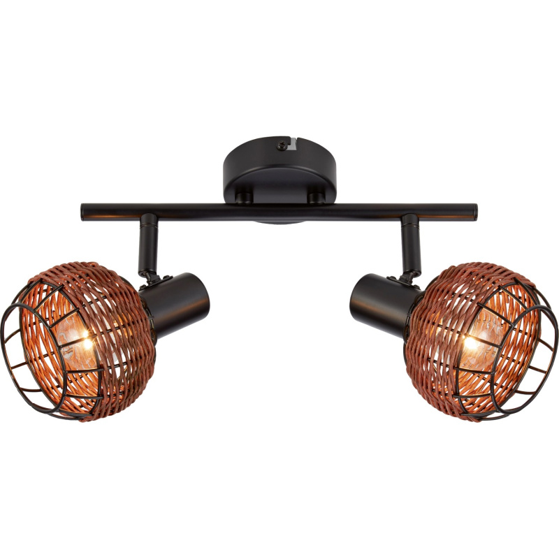 Stropní svítidlo Buia 2bodové, ratanový vzhled, 10 x 37,7 x 19,1 cm