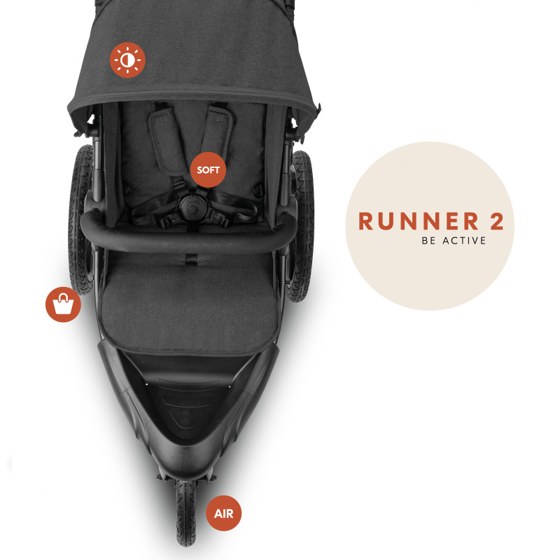 Hauck Sporťák Runner 2 CZ Edice Melange grey