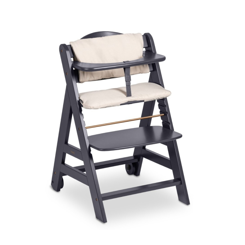 Hauck Beta+ B dřevěná židle, Dark Grey