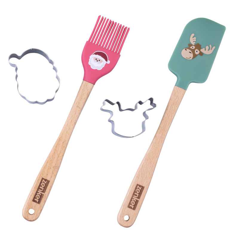 ZENKER Silikonová stěrka/mašlovačka + vykrajovátko různé druhy