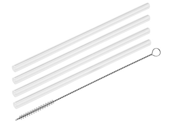 Slámky skleněné 22cm/ 8mm + kartáček 54845