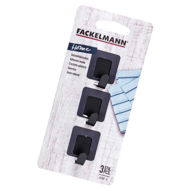 Háčky obdélník 3,7x3cm inox black 61349