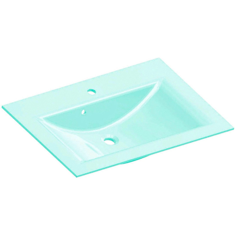 Fackelmann Skleněné umyvadlo LUNA mátově zelené 800 x 143 x 501 mm