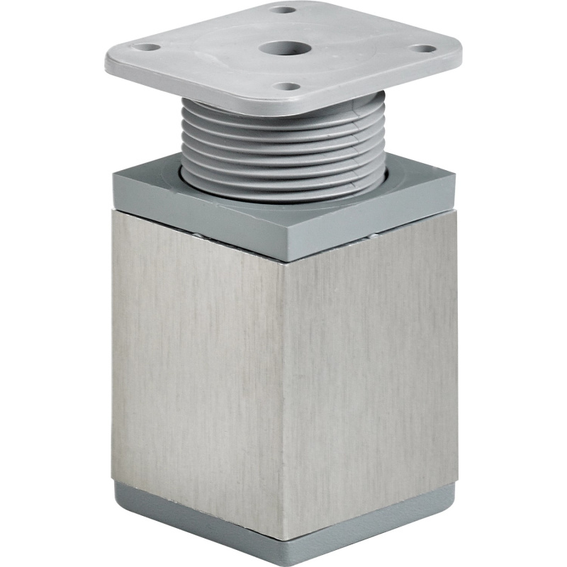 Hettich Nábytková noha hranatá 60-75 mm x 40 mm x 40 mm ocel vzhled nerezu, 1 ks