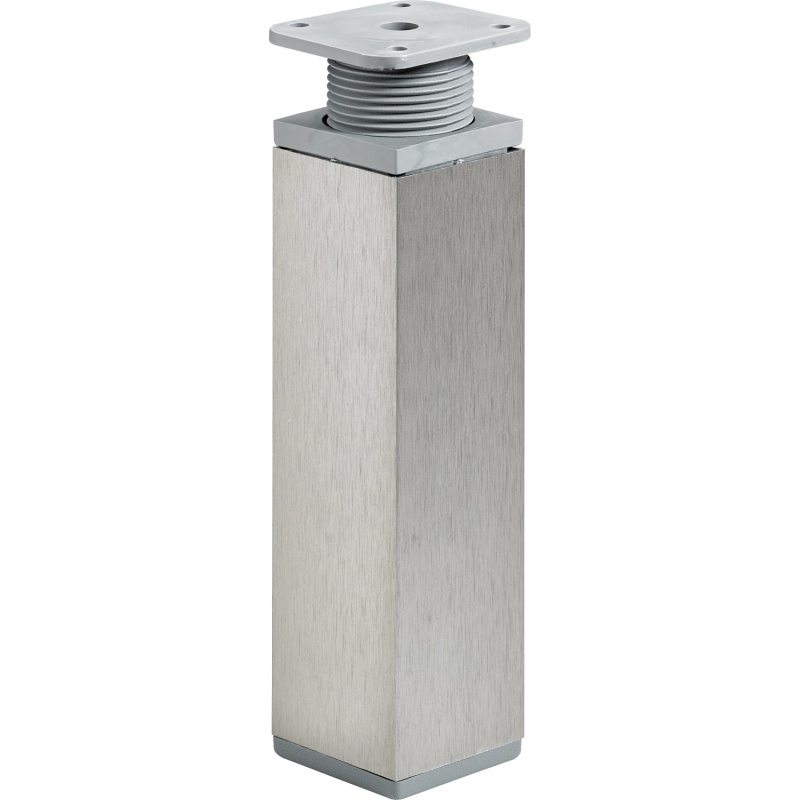 Hettich Nábytková noha hranatá ocel vzhled nerezu 150-165 x 40 x 40 mm, 1 ks
