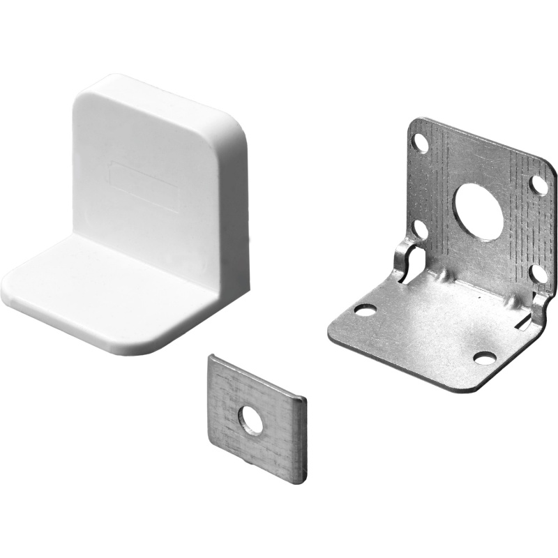 Hettich Zajištění skříně ocel s plastovým krytem bílé 45 x 35 mm, 2 ks