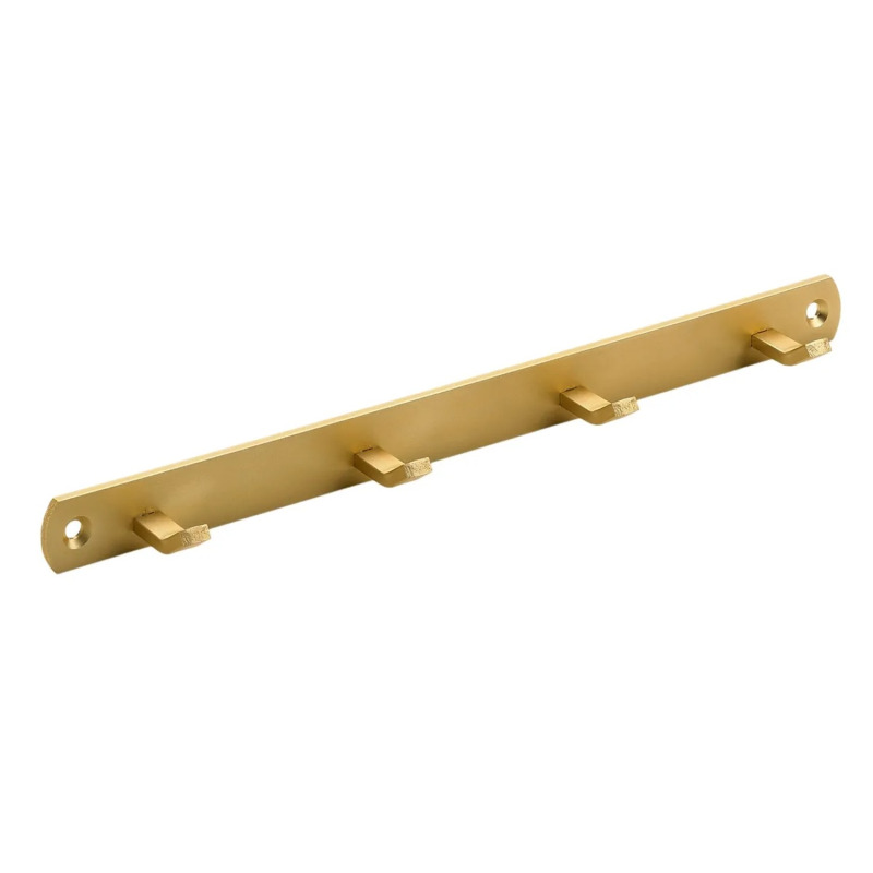 Hettich Věšáková lišta Budget se 4 háky, zlatá, 270 x 20 x 30 mm