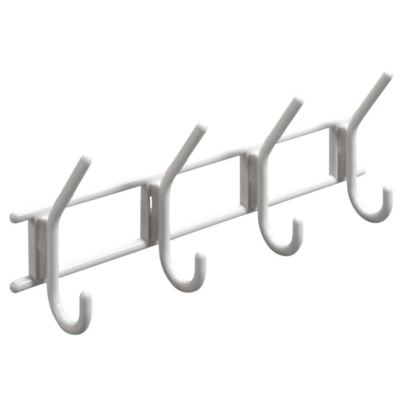 Hettich Věšáková lišta, 4 háčky, bílá, 15 x 37 x 7 cm