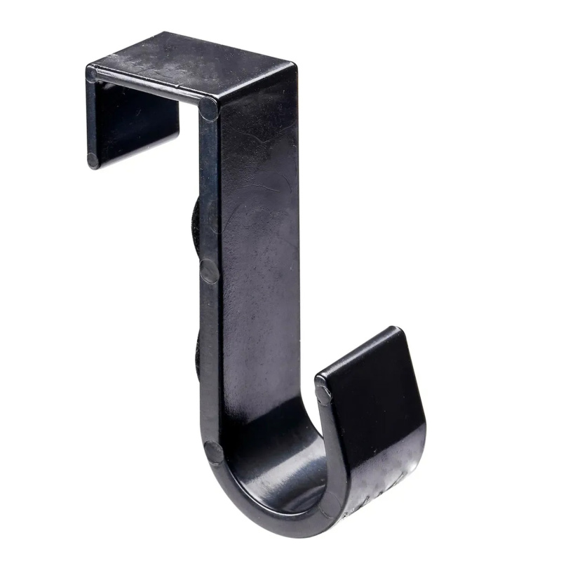Hettich Háček na dveře BUDGET z plastu, černý, 70 x 22 x 50 mm