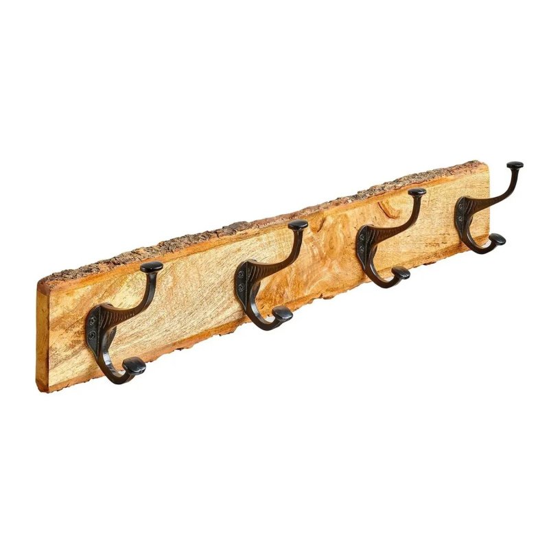 Hettich Věšák MODERN se 4 háčky, z mangového dřeva, 120 x 610 x 105 mm