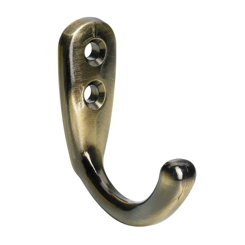 Hettich Háček CLASSIC z tlakově litého zinku, pokovená leštěná mosaz, 54x19x48mm