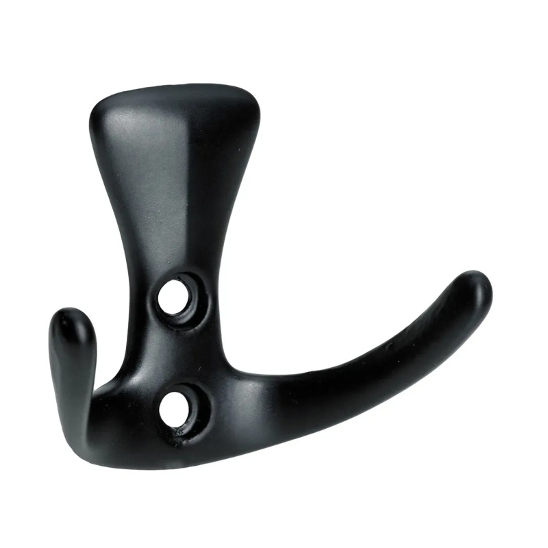 Hettich Dvojitý háček CLASSIC z tlakově litého zinku černý 55 x 67 x 34 mm