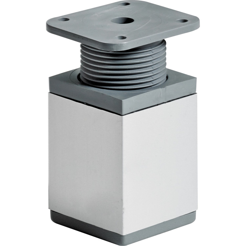 Hettich Nábytková noha hranatá ocel vzhled hliníku 60-75 x 40 x 40 mm, 1 ks