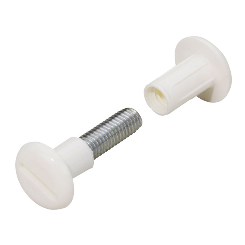 Ocelový spojovací šroub, s plastovým pouzdrem, bílý, 10 ks, 29 - 40 mm