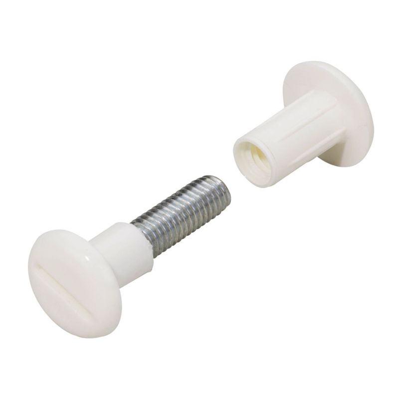 Ocelový spojovací šroub 34 mm - 45 mm s plastovým pouzdrem bílý, 10 ks