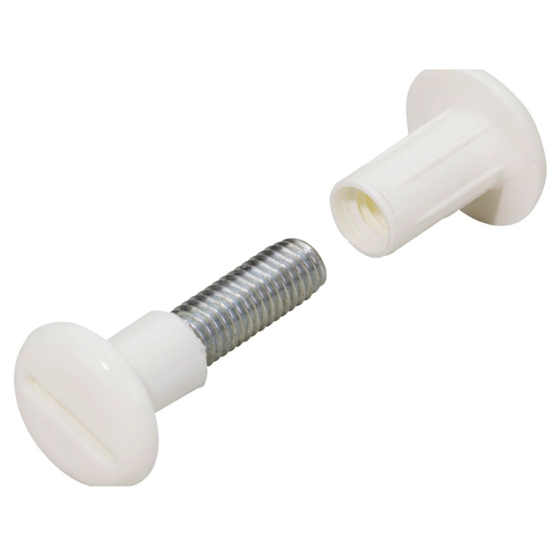 Ocelový spojovací šroub, s plastovým pouzdrem, bílý, 10 ks, 45 - 54 mm
