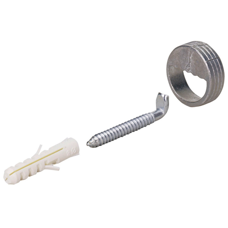 Závěsné kování skříněk s hákem zinkový tlakový odlitek poniklovaný, 2 ks