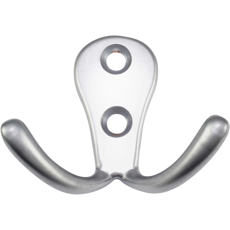 Hettich Nástěnný háček na kabáty Classic 7, zinek vzhled hliníku, 54 x 44 x 24mm