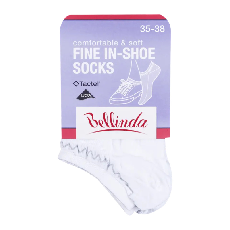 Bellinda FINE IN-SHOE vel. 35/38 dámské kotníkové ponožky 1 pár bílé