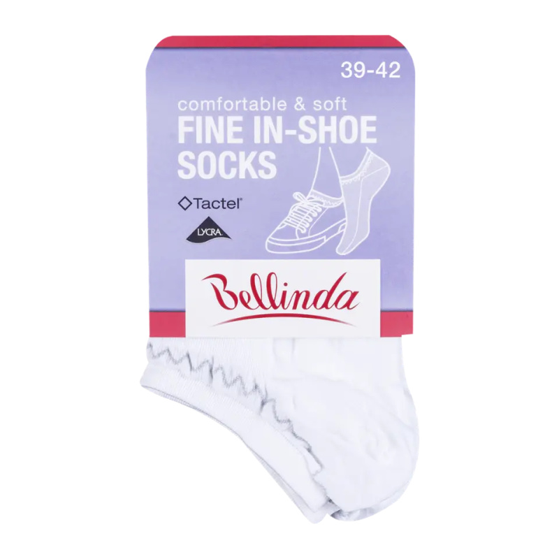 Bellinda FINE IN-SHOE vel. 39/42 dámské kotníkové ponožky 1 pár bílé