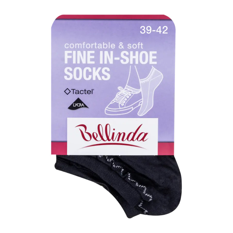Bellinda FINE IN-SHOE vel. 39/42 dámské kotníkové ponožky 1 pár černé
