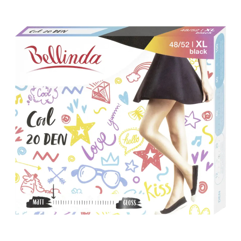 COOL 20 DEN - Módní punčochové kalhoty - černá XL