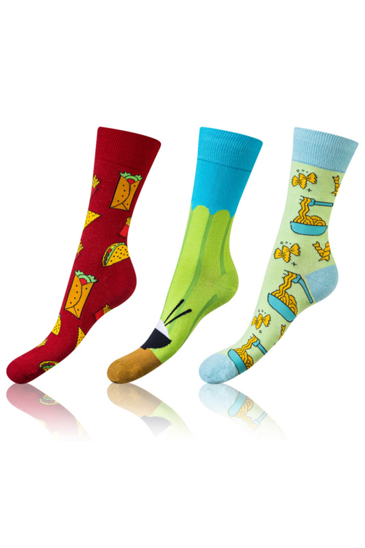 Dámské ponožky Bellinda Crazy Socks BE491004-305 3-pack Barva: Zelená, Velikost: 35-38