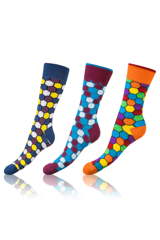 Ponožky Bellinda Crazy Socks BE491004-307 3-pack Barva: Modrá, Velikost: 43-46