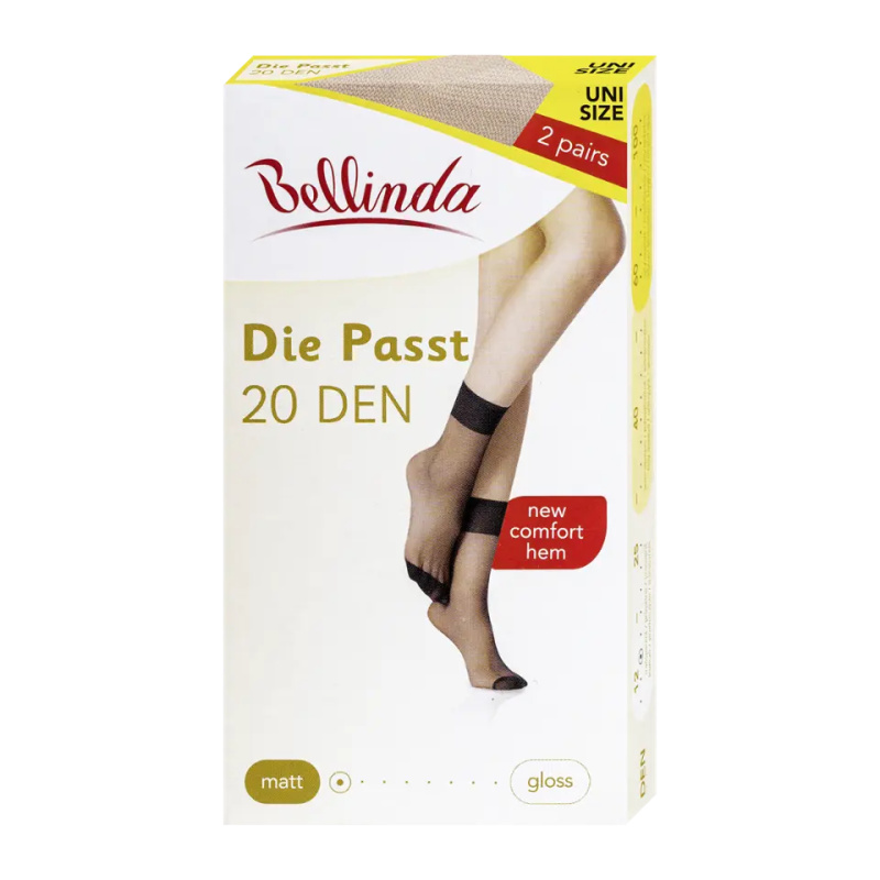 Bellinda Silonkové ponožky DIE PASST, tělové, vel. UNI, 2 ks