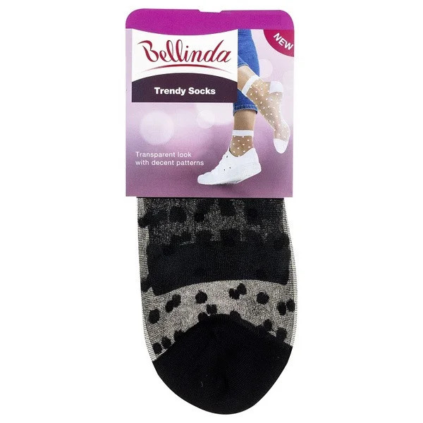 Dámské silonkové ponožky s puntíky TRENDY SOCKS Černá vzor - BELLINDA  černá vzor 35-38