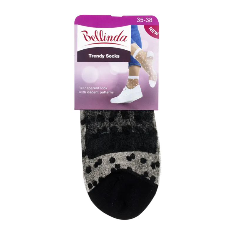 Dámské silonkové ponožky s puntíky TRENDY SOCKS Černá vzor - BELLINDA  černá vzor 35-38