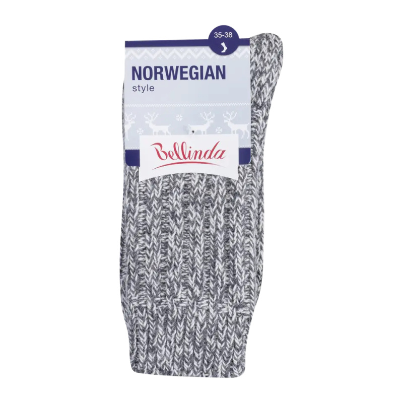 Bellinda NORWEGIAN teplé ponožky vel. 35/38 1 pár šedé