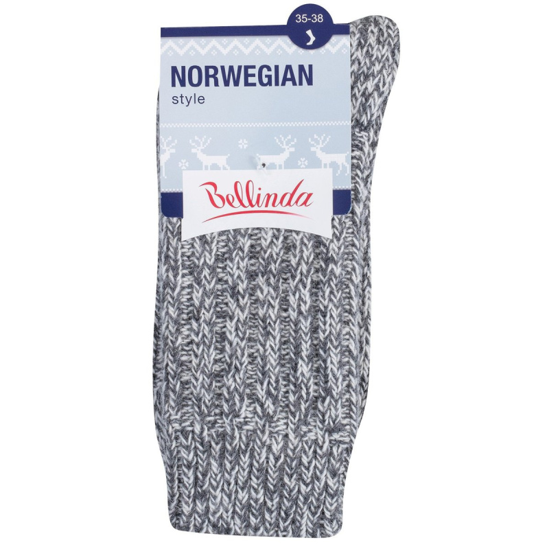 Bellinda NORWEGIAN teplé ponožky vel. 35/38 1 pár šedé