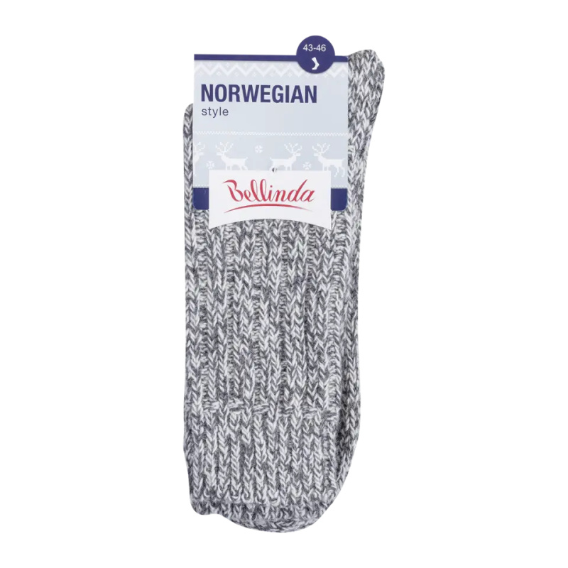Bellinda NORWEGIAN teplé ponožky vel. 43/46 1 pár šedé