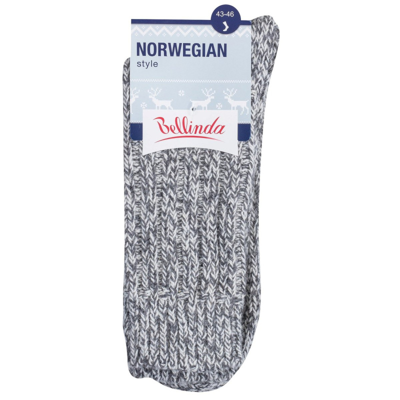 Bellinda NORWEGIAN teplé ponožky vel. 43/46 1 pár šedé