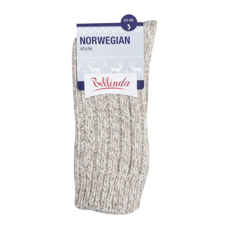 Bellinda NORWEGIAN teplé ponožky vel. 43/46 1 pár béžové