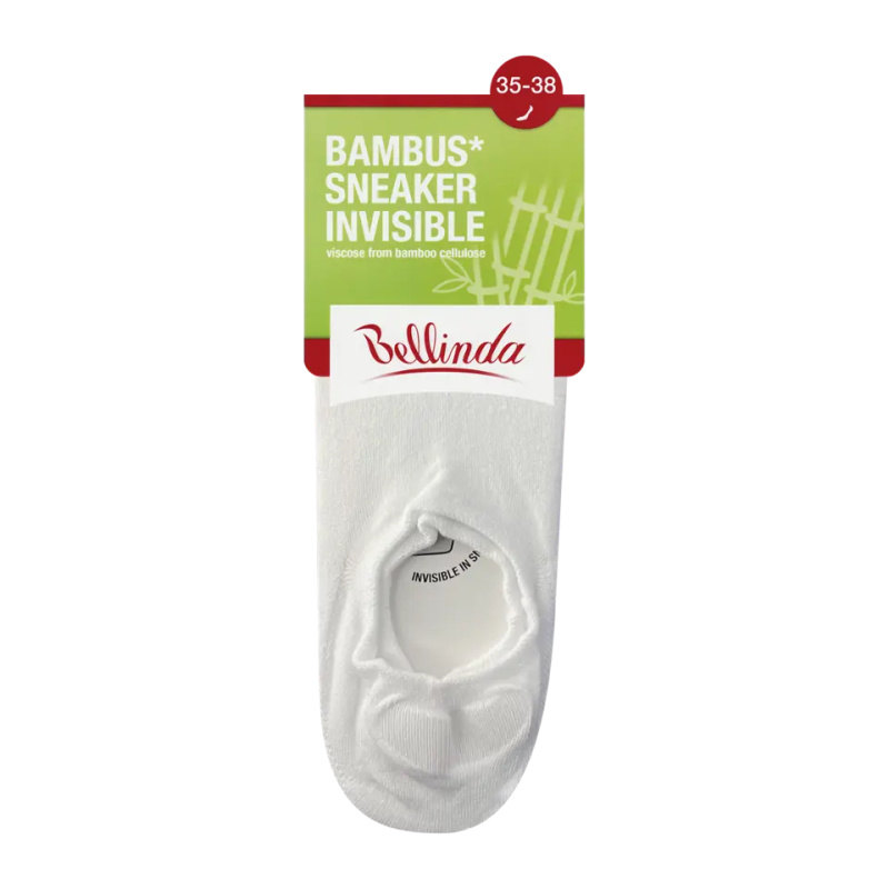 Bellinda Bambus sneaker invisible vel. 35/38 dámské a pánské ponožky 1 pár bílé