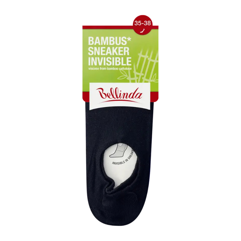 Bellinda Bambus sneaker invisible vel. 35/38 dámské a pánské ponožky 1 pár černé