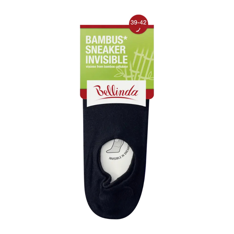 Bellinda Bambus sneaker invisible vel. 39/42 dámské a pánské ponožky 1 pár černé