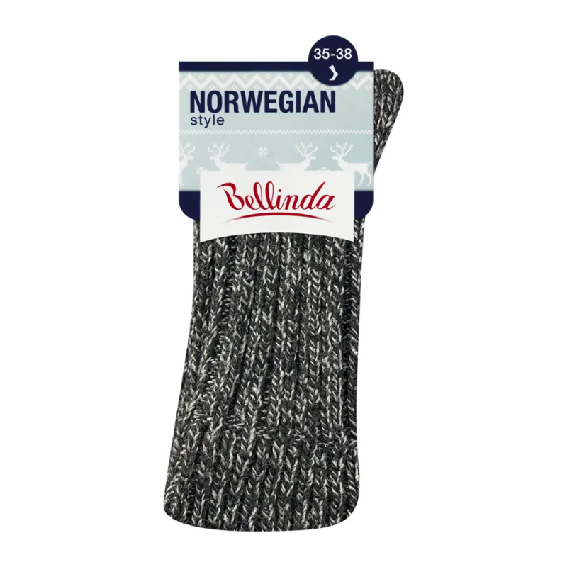 Bellinda NORWEGIAN teplé ponožky vel. 35/38 1 pár černé