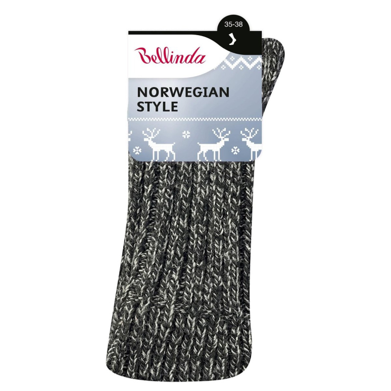 Bellinda NORWEGIAN teplé ponožky vel. 35/38 1 pár černé