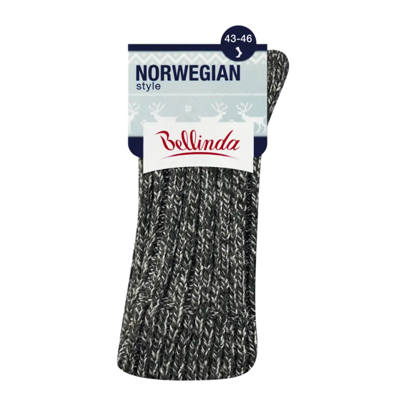 Bellinda NORWEGIAN teplé ponožky vel. 43/46 1 pár černé