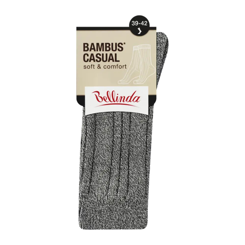 BAMBUS CASUAL SOCKS - Zimní bambusové ponožky - šedý melír 39 - 42