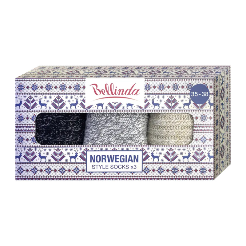 3PACK ponožky Bellinda vícebarevné (BE481007-007) S